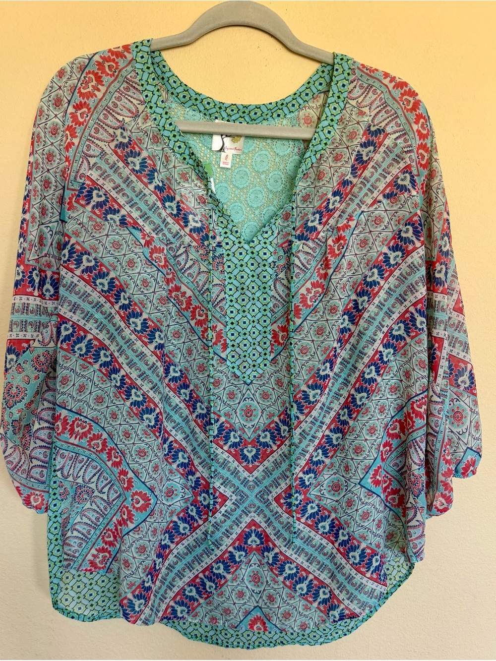 Fig & Flower
Anthropologie 
Sheer Boho Blouse size large